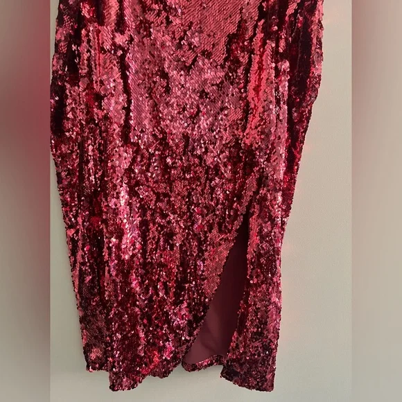 Eloquii Pink Sequins Column Midi Skirt with High Slit Size 18 - Picture 5 of 8